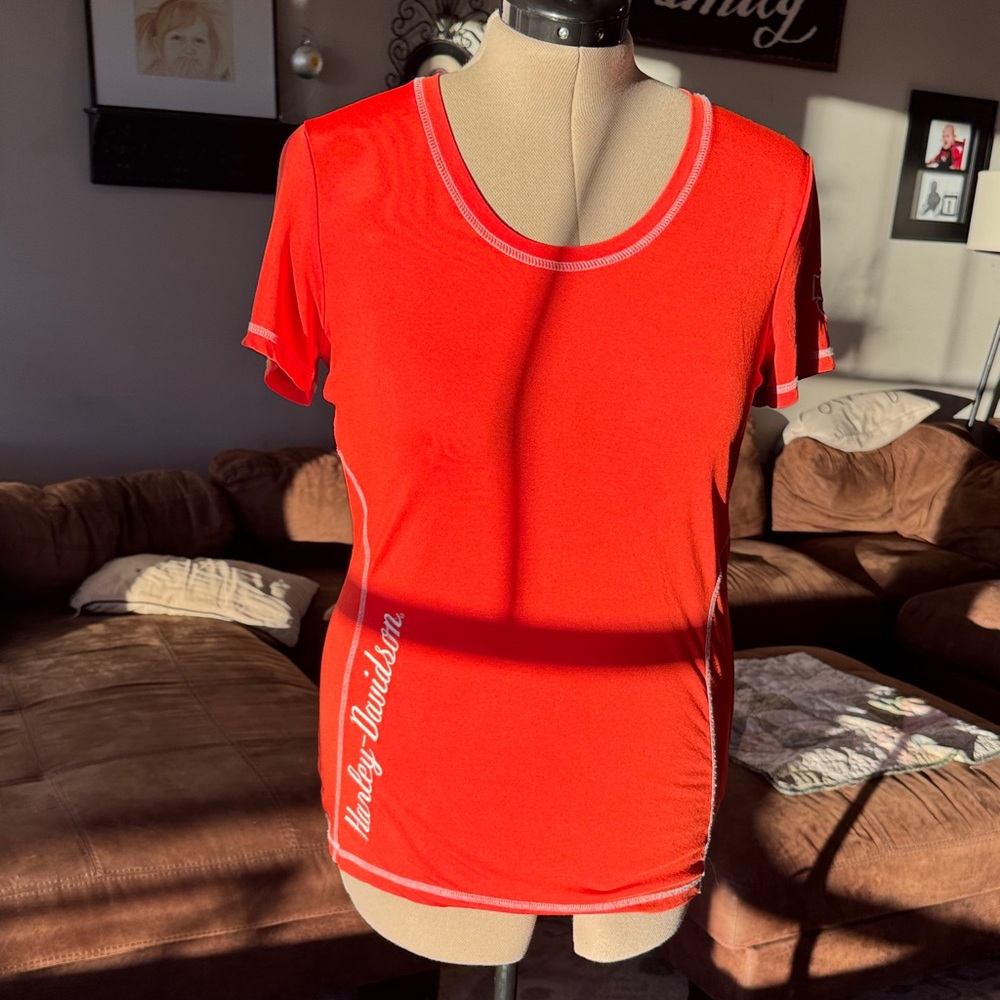 Harley-Davidson Women's Bright Red Short Sleeve Tee